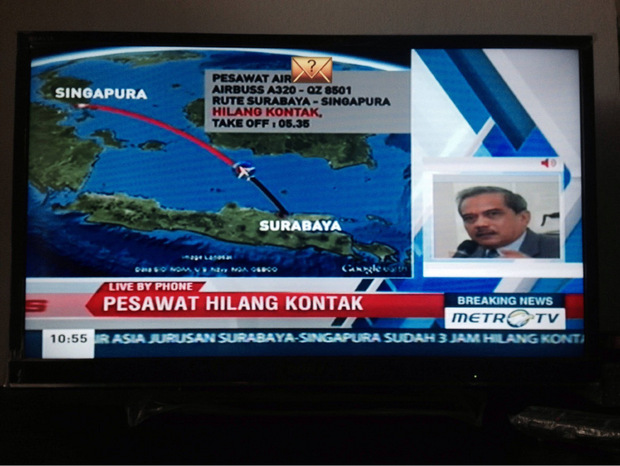 Der Flug von Surabaya nach Singapur hätte nur zwei Stunden und 20 Minuten dauern sollen. Die Strecke führt größtenteils über Wasser.