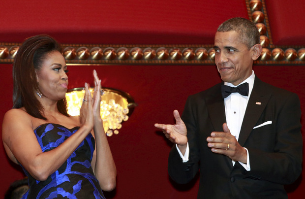 Michelle und Barack Obama hatten Spaß.