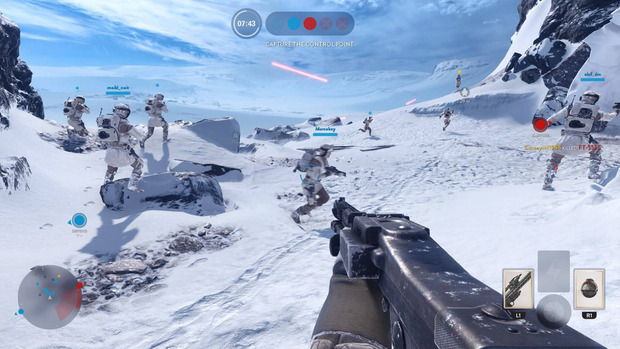 Auf dem Eisplaneten Hoth kämpfen wir in der weißen Pracht und in den Tunneln der Rebellenbasis.