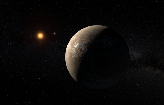 Künstlerische Darstellung des Planeten Proxima Centauri b.