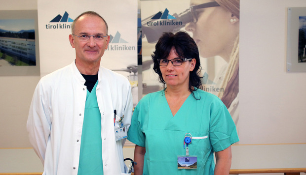 Michael Joannidis, Leiter der Internistischen Intensivmedizin in Innsbruck, mit Regina Oberthaler, Leitende Diplompflegerin der Internistischen Intensivstation.