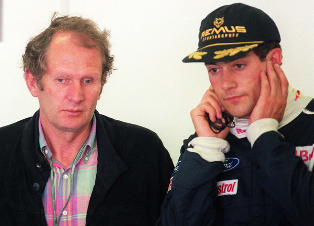 Helmut Marko (l.), heute Red-Bull-Motorsportkonsulent, betreute seinerzeit Karl Wendlinger (Sauber/1994).