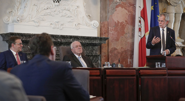 Bundespräsident Alexander Van der Bellen während seiner Rede vor dem Tiroler Landtag.