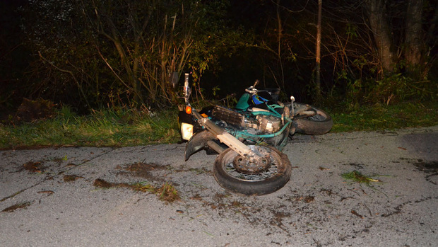 Das Motorrad am Unfallort.