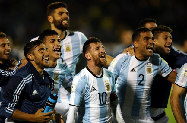 Ausgelassener Jubel bei Argentiniens Kicker.