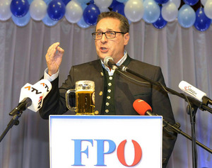 Heinz-Christian Strache (FPÖ) im Rahmen des Politischen Aschermittwochs der FPÖ.