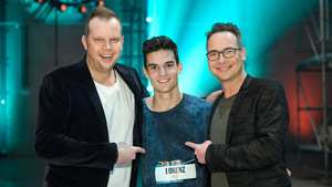 Lorenz mit den Moderatoren Wolff-Christof-Fuß und Matthias Opdenhövel.