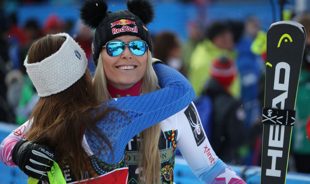 Lindsey Vonn gratulierte fair. Die US-Amerikanerin durfte sich immerhin über ihren 82. Weltcupsieg freuen.