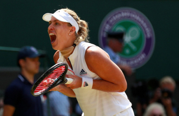 Freudenschrei bei Angelique Kerber: Die Nummer elf des Turniers spielt am Samstag in Wimbledon um den Titel.