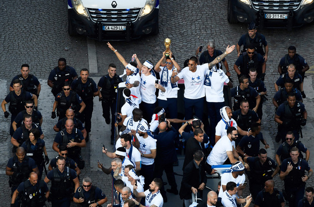 Les Bleus im Freudentaumel.