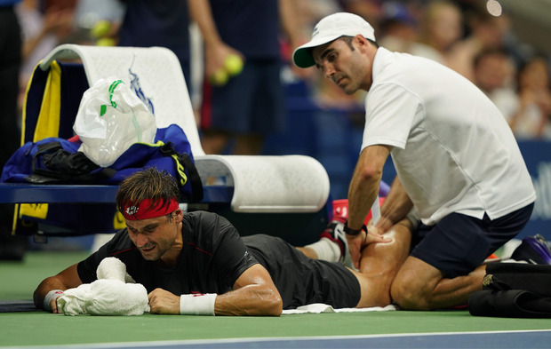 Eine Wadenverletzung zwang David Ferrer zur Aufgabe.