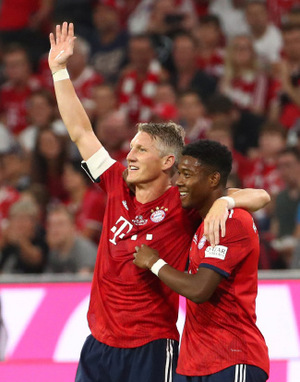 Nach einer Flanke von David Alaba traf Schweinsteiger zum 4:0.