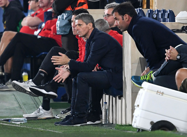 Rapid-Trainer Dietmar Kühbauer stand das Entsetzen ins Gesicht geschrieben.