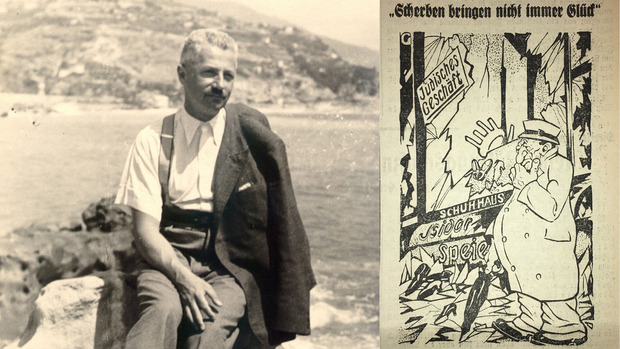 Wilhelm Bauer wurde in der Pogromnacht ermordet. Wenige Tage später erschien in den „Innsbrucker Nachrichten“ diese zynische Karikatur.