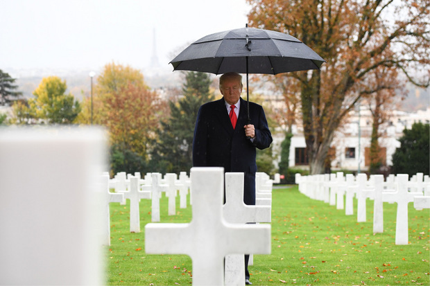 Trump zollte den gefallenen amerikanischen Soldaten seine Anerkennung.