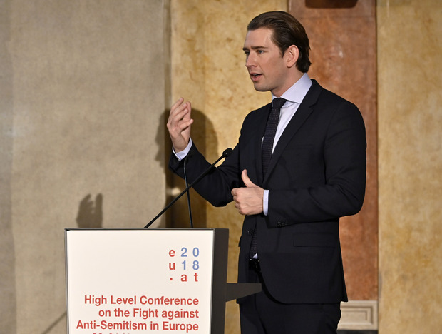 Kurz drängt auf eine gemeinsame EU-Erklärung gegen Antisemitismus.