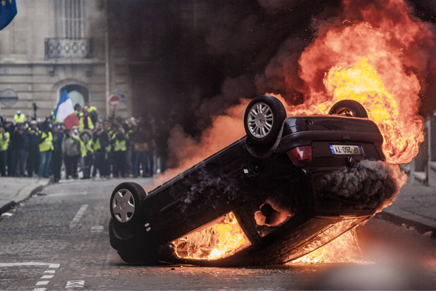 Bei den Protesten war es in Frankreich am Samstag erneut zu Ausschreitungen gekommen.