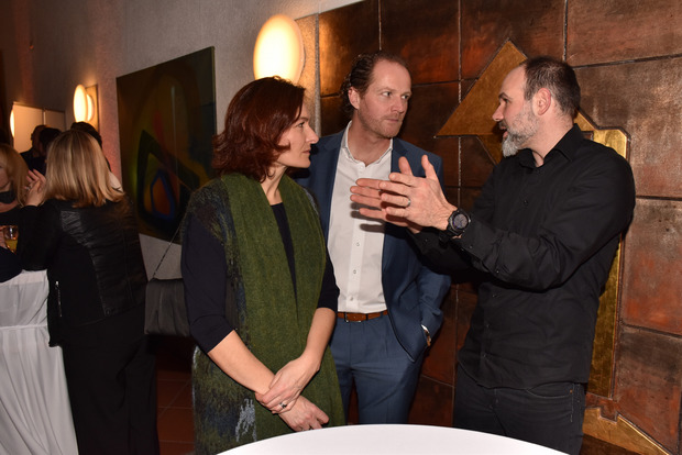 Zum Aroma/Kaffee-Austausch kam es zwischen Evelyn Deutsch-Grasl und Thomas Grasl mit Christoph Valier.