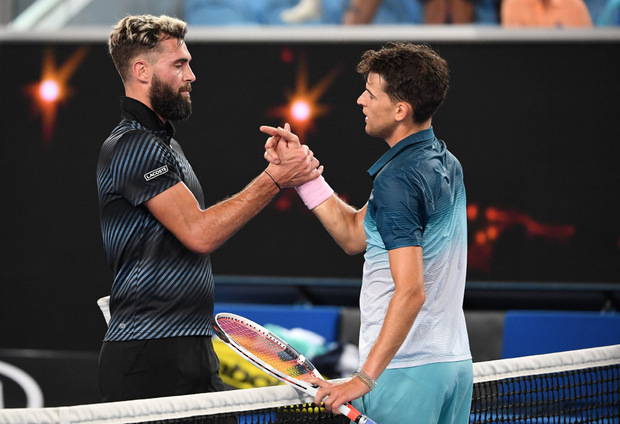 Kämpften bis tief in die Nacht: Paire (l.) und Thiem.