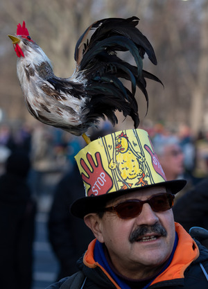 Am Brandenburger Tor zeigte sich ein buntes Bild.