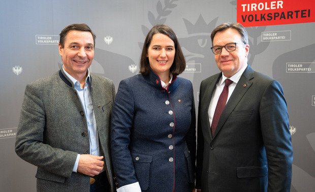 Ein Zusammenrücken der Bünde für EU-Kandidatin Barbara Thaler forderten VP-Manager Martin Malaun (l.) und LH Günther Platter.