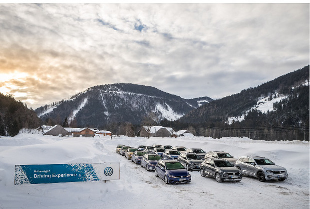 Über mangelnden Schnee konnte sich das VW-Team in Salzburg wahrlich nicht beklagen.