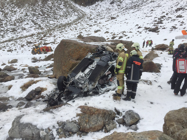 Das Autowrack, aus dem Albert Popov im November 2015 in Sölden rausgeholt wurde.