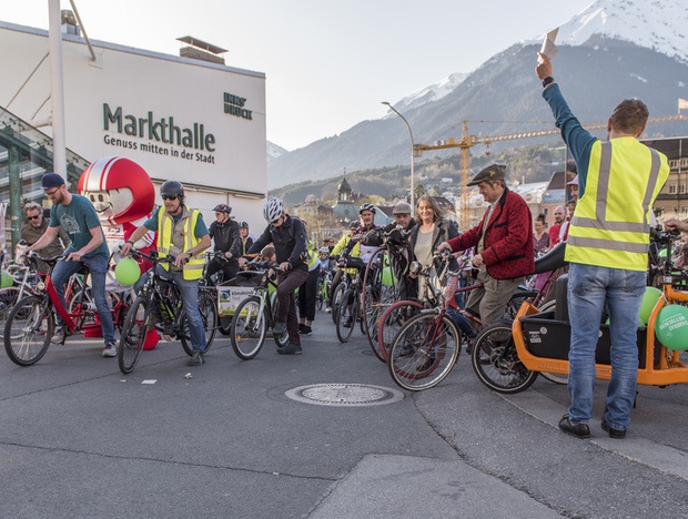 Am Samsatg wird bei der Radparade in Innsbruck wieder kräftig in die Pedale getreten.