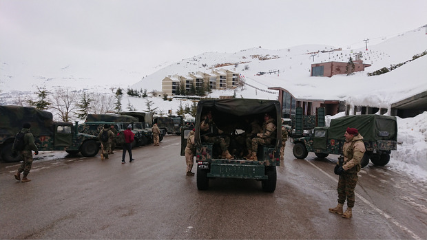 Ein gewaltiges Militäraufgebot sorgte für die Sicherheit der 350 Teilnehmer des von der libanesischen Armee organisierten Rennens.