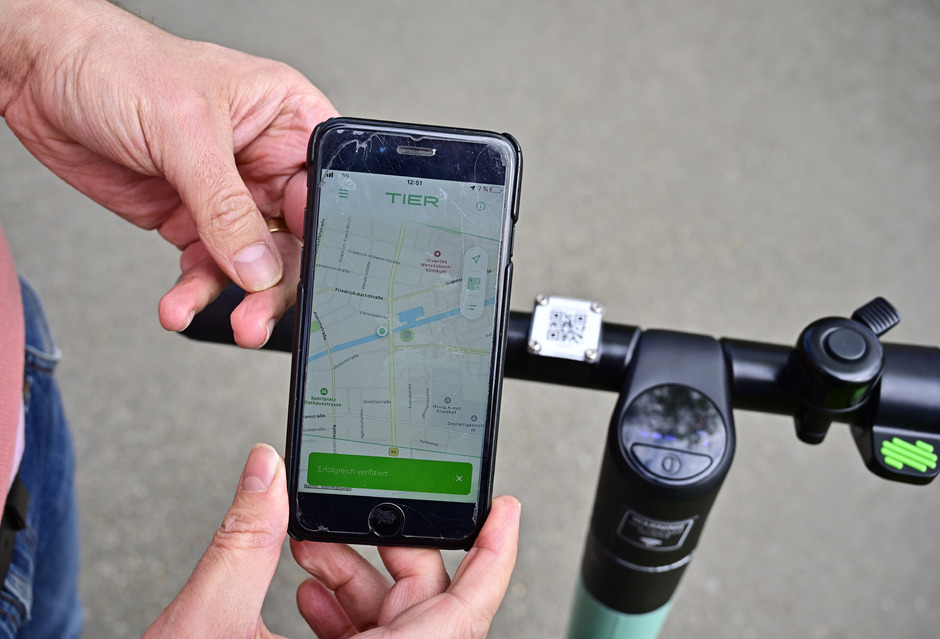 In der Smartphone-App sieht man, wo freie Roller stehen.