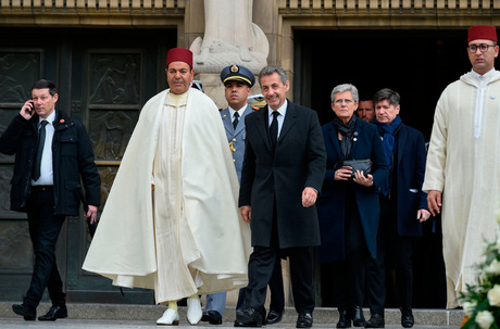 Prinz Moulay Rachid von Marokko und der ehemalige französische Präsident Nicolas Sarkozy.