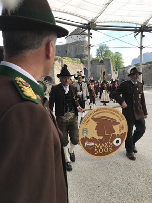 Die Festung Kufstein bot die Kulisse für die Eröffnung des diesjährigen Landesschießens im Zeichen des Maximilian-Gedenkjahres.