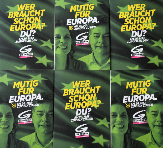 Schlichte Wahlwerbung der Grünen.