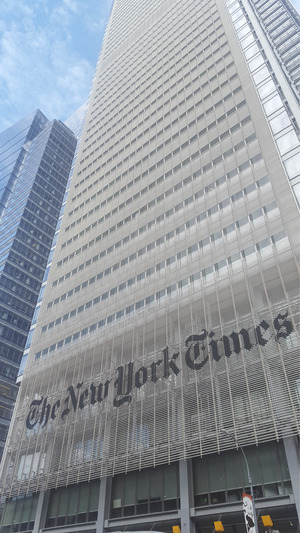 Wolkenkratzer der New York Times in der 8th Avenue.