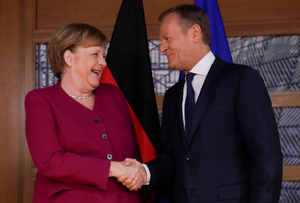 Die deutsche Kanzlerin Angela Merkel und EU-Ratspräsident Donald Tusk.