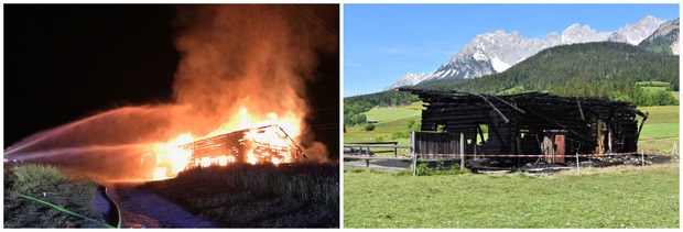Der Stadel brannte komplett aus.