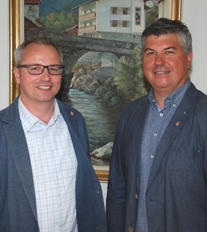 Prozessbegleiter Magnus Gratl (l.) mit BM Harald Bonelli.