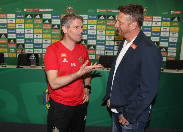 Oder kann Rapid mit Coach Didi Kühbauer und Sportdirektor Zoran Barisic (r.) höhere Ansprüche anmelden?