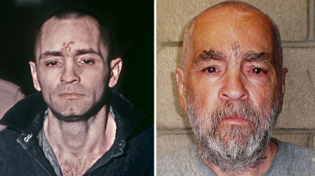 Charles Manson - links 1971, rechts 2009.