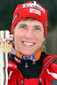 Die erste Goldmedaille: Hirscher bei der Junioren-WM 2007.