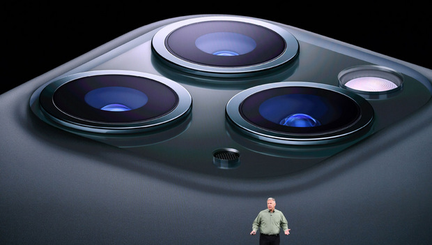 Drei Kameras für die iPhones 11 Pro und Pro Max: Standard-Brennweite, Teleobjektiv und Ultra-Weitwinkel.