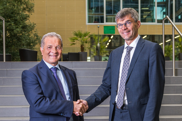 Die neuen Vorstände Gilberto Cardola (l.) und Martin Gradnitzer bauen ab heute den Basistunnel.