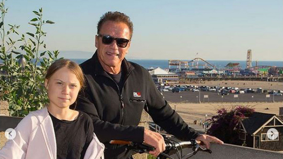 Arnold Schwarzenegger und Greta Thunberg waren unterwegs in Santa Monica.
