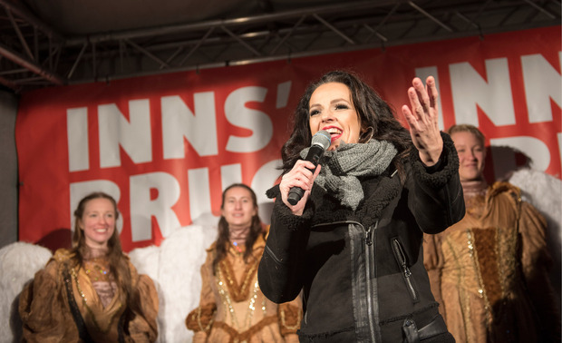 Petra Frey trat am Marktplatz auf.