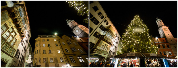 16 Tage machen das Goldene Dachl und der Innsbrucker Stadtturm mit oranger Beleuchtung darauf aufmerksam, dass die Zahl der von Gewalt betroffenen Frauen sehr hoch ist.